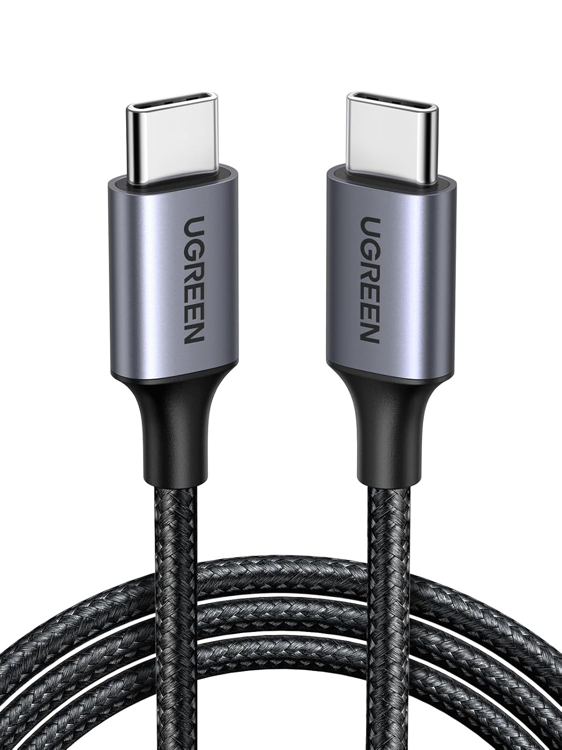كيبل USB C من يوجرين، سلك مضفر بالنايلون 60 واط USB-C الى USB-C 2.0 متوافق مع ايفون 16/16 برو/16 برو ماكس، ايباد برو/اير/ميني 6، ماك بوك برو/اير، جالكسي S24 الترا، هواوي P60،