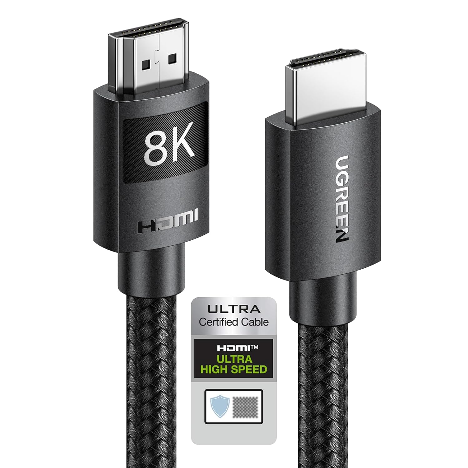 كيبل 8K HDMI 2.1 من يوجرين عالي السرعة Ultra HD 48Gbps، يدعم 8K@60Hz و4K@120Hz، ايثرنت دولبي فيجن خاصية HDR ديناميكية 2021 لاجهزة PS5 وPS4 ونينتندو سويتش وتلفزيون سامسونج وروكو بريديد، 5 متر | 48Gbps 8K@60Hz Support eARC Dynamic HDR Dolby Vision Compatible with PS5 Switch TV Xbox Roku UHD TV Blu-ray Projector