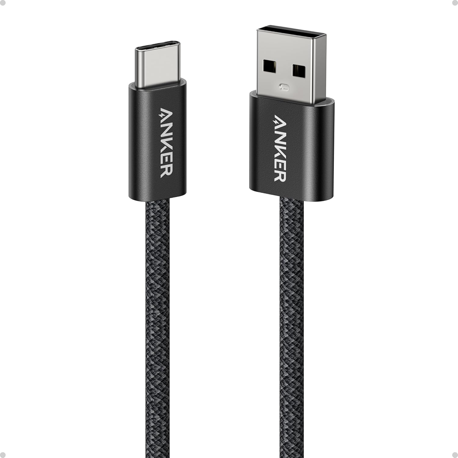كيبل زولو USB إلى USB نوع C اتصال كاربلاي سلس، كيبل شحن سريع متين ومضفر مع موصل رفيع لسلسلة آيفون 17/16 وسامسونج S25/S24 وهواوي بطول 1.0 م من انكر