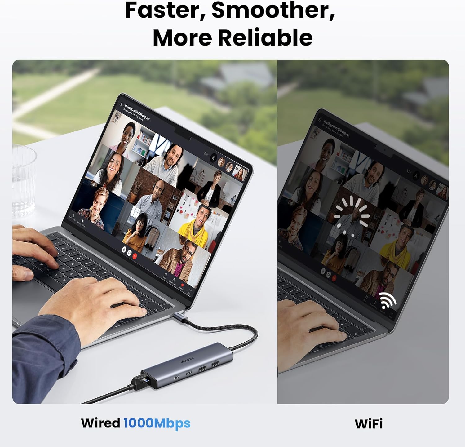 يوجرين موزع USB-C 5 في 1 بسرعة 10Gbps مع RJ45 | منفذا USB-C 3.2 ومنفذا USB-A 3.2/2.0 مع Gigabit RJ45 وشحن PD، متوافق مع Thunderbolt وMacBook وWindows وLinux - الصورة 4
