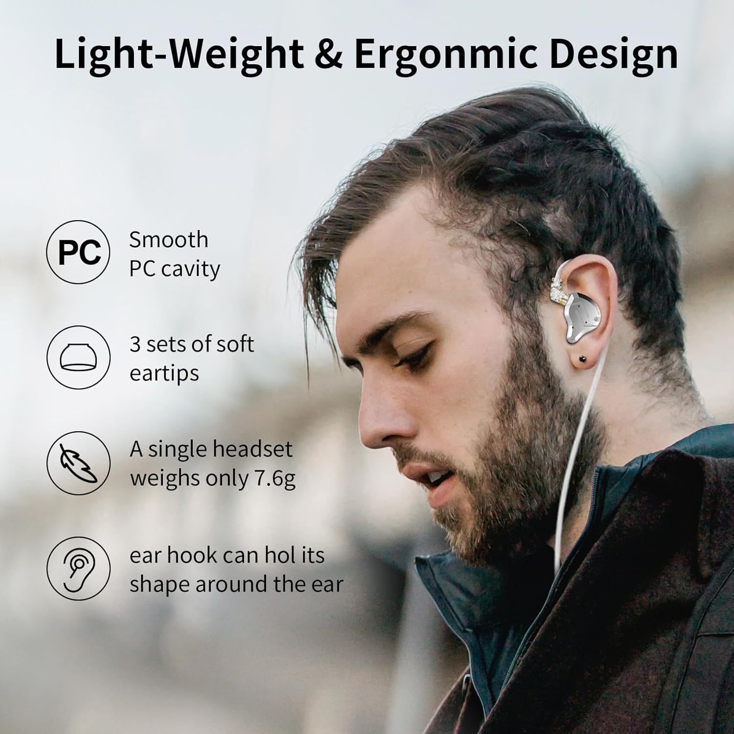 كينبوفي سماعة رأس KZ ZS10 برو 4BA 1DD KZ متعددة المشغلات هاي فاي، سماعة أذن KZ داخل الأذن IEM مع زر الكل في واحد (أسود مع ميكروفون) - الصورة 4