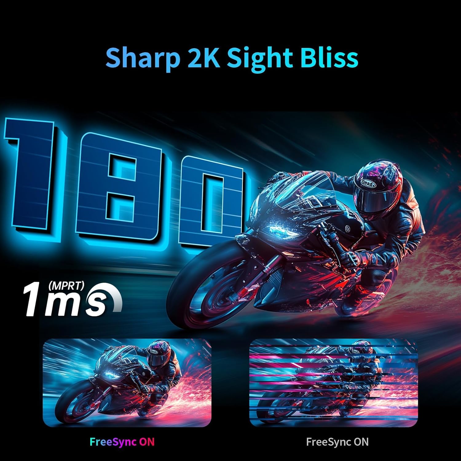 شاشة ألعاب منحنية 180 هرتز 27 بوصة WQHD بدقة 2K (2560×1140P) 144 هرتز 1500R HVA فري سينك بريميوم وبخاصية HDR العالي 120% sRGB بمنفذ ديسبلاي وHDMI وUSB فيسا، شاشة كمبيوتر من كيه تي - الصورة 2