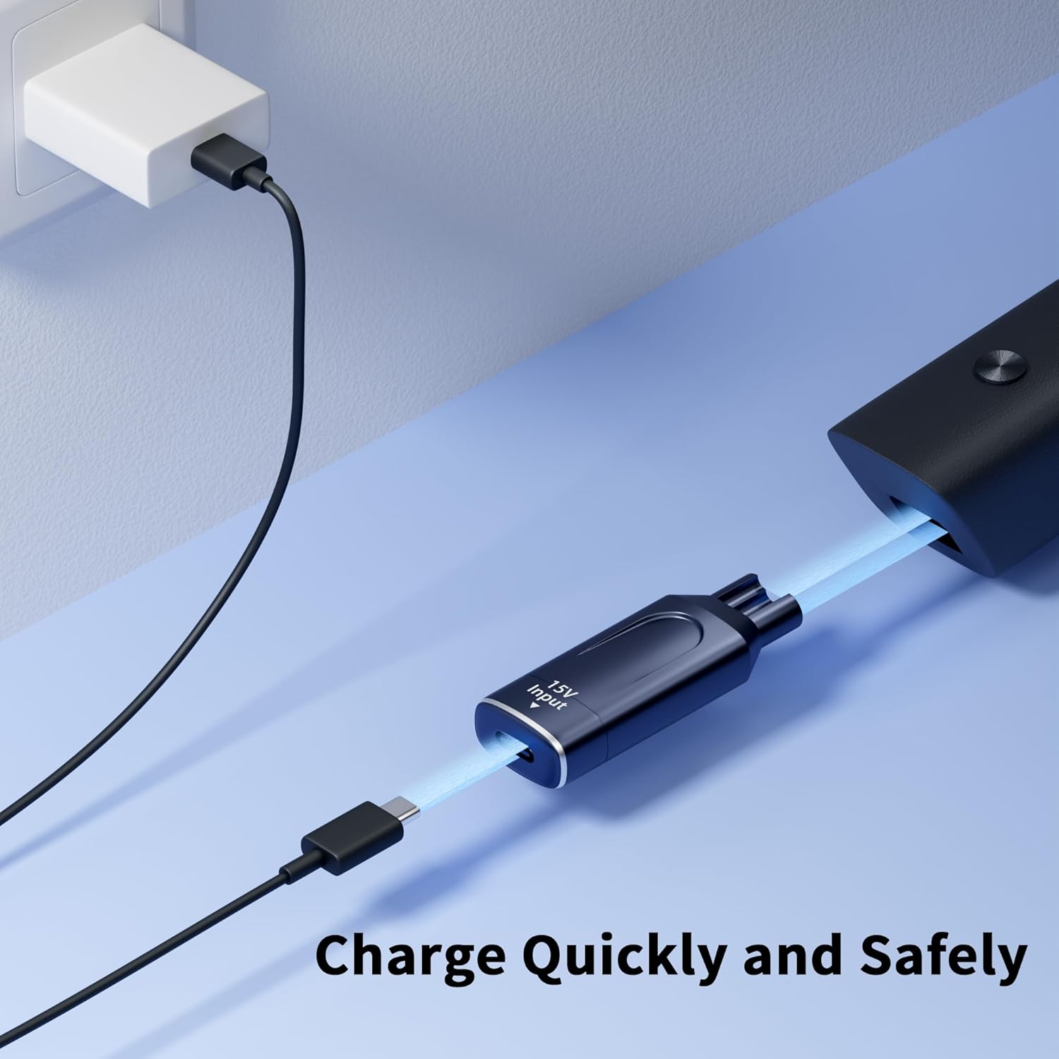 محول شحن 15 فولت HQ8505 USB C لماكينة الحلاقة فيليبس نوريلكو سلسلة HQ8505 7000 5000 3000، ون بليد QP6520 QP6530 QP6510 (غير الكابل) (اسود) - الصورة 3