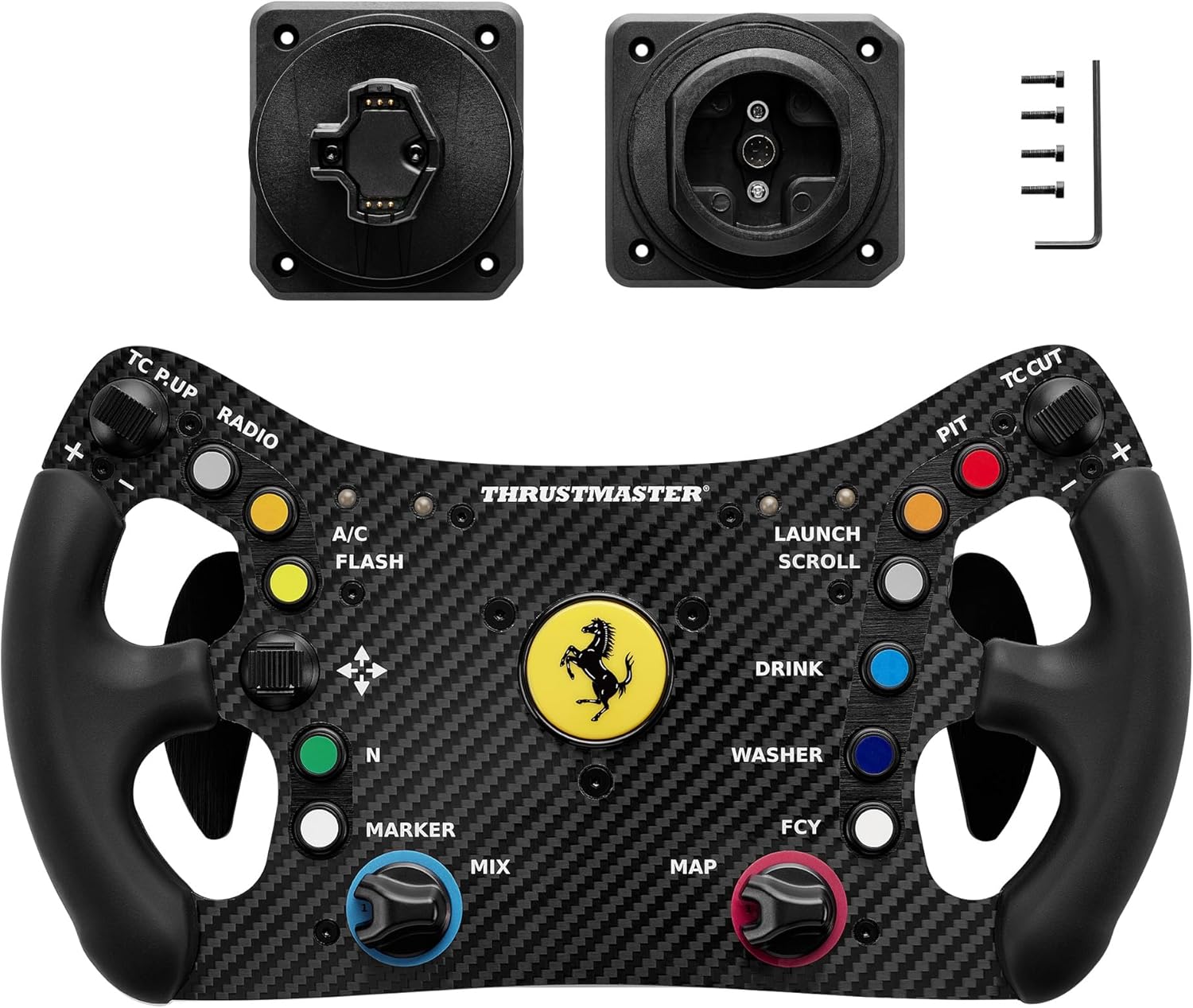 thrustmaster ferrari 488 gt3 wheel add on racing wheel rim pc ps5 ps4 xbox series xs xbox one officially licensed by ferrari - الصورة 2