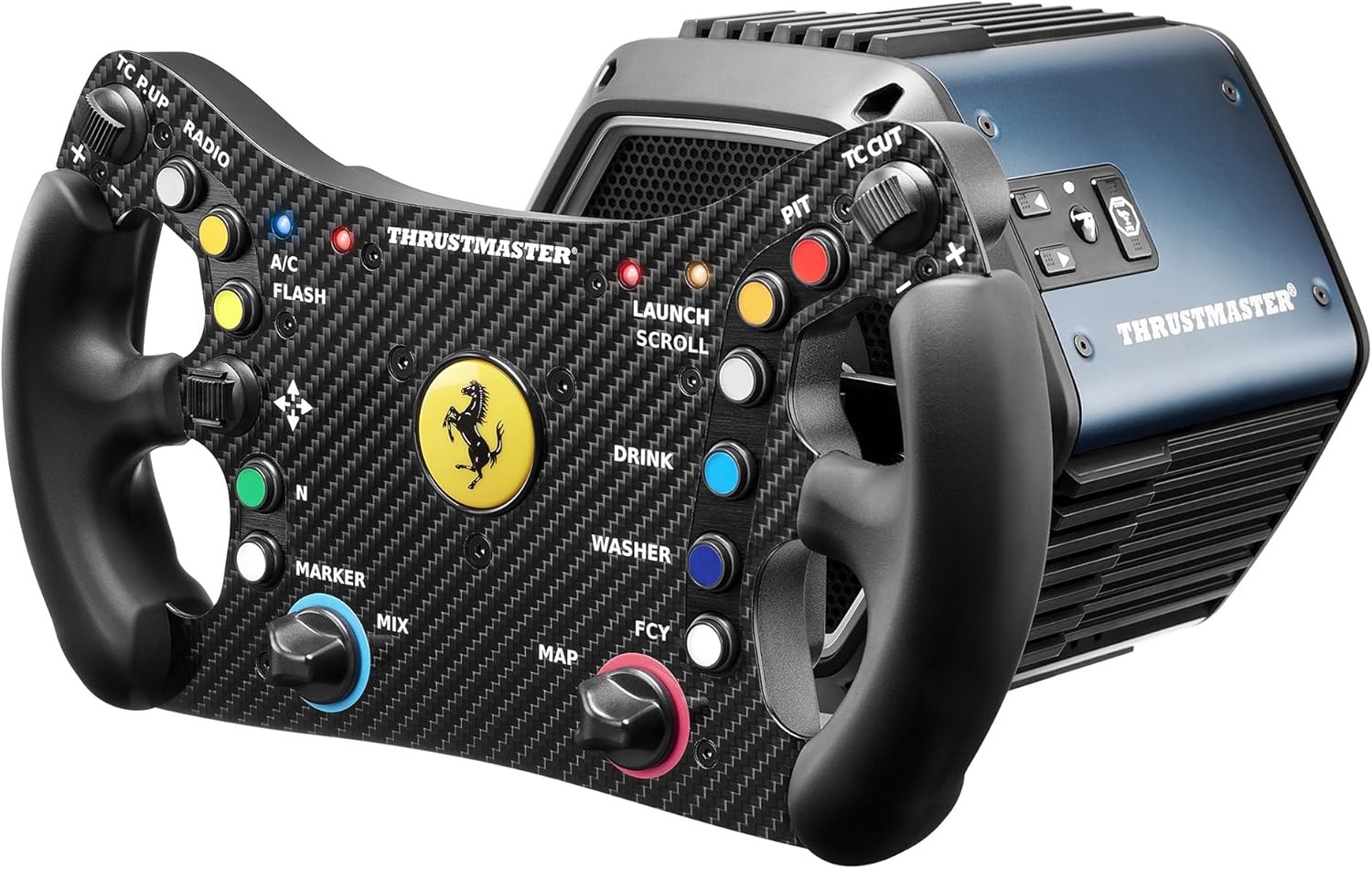thrustmaster ferrari 488 gt3 wheel add on racing wheel rim pc ps5 ps4 xbox series xs xbox one officially licensed by ferrari - الصورة 3