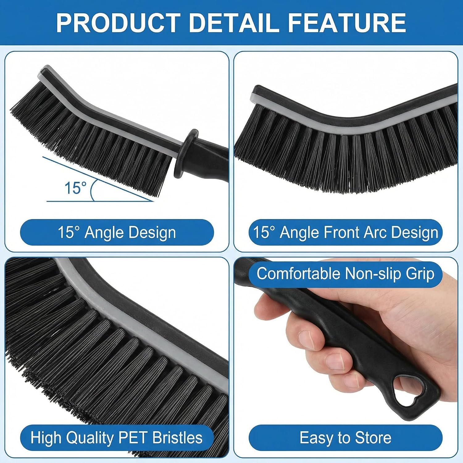 toolhouse 11pcs crevice cleaning brush set kitchen cleaning brushes hard bristle cleaning supplies for tight spaces bathroom floor tub shower tile sink cup teapot bottle blender - الصورة 6