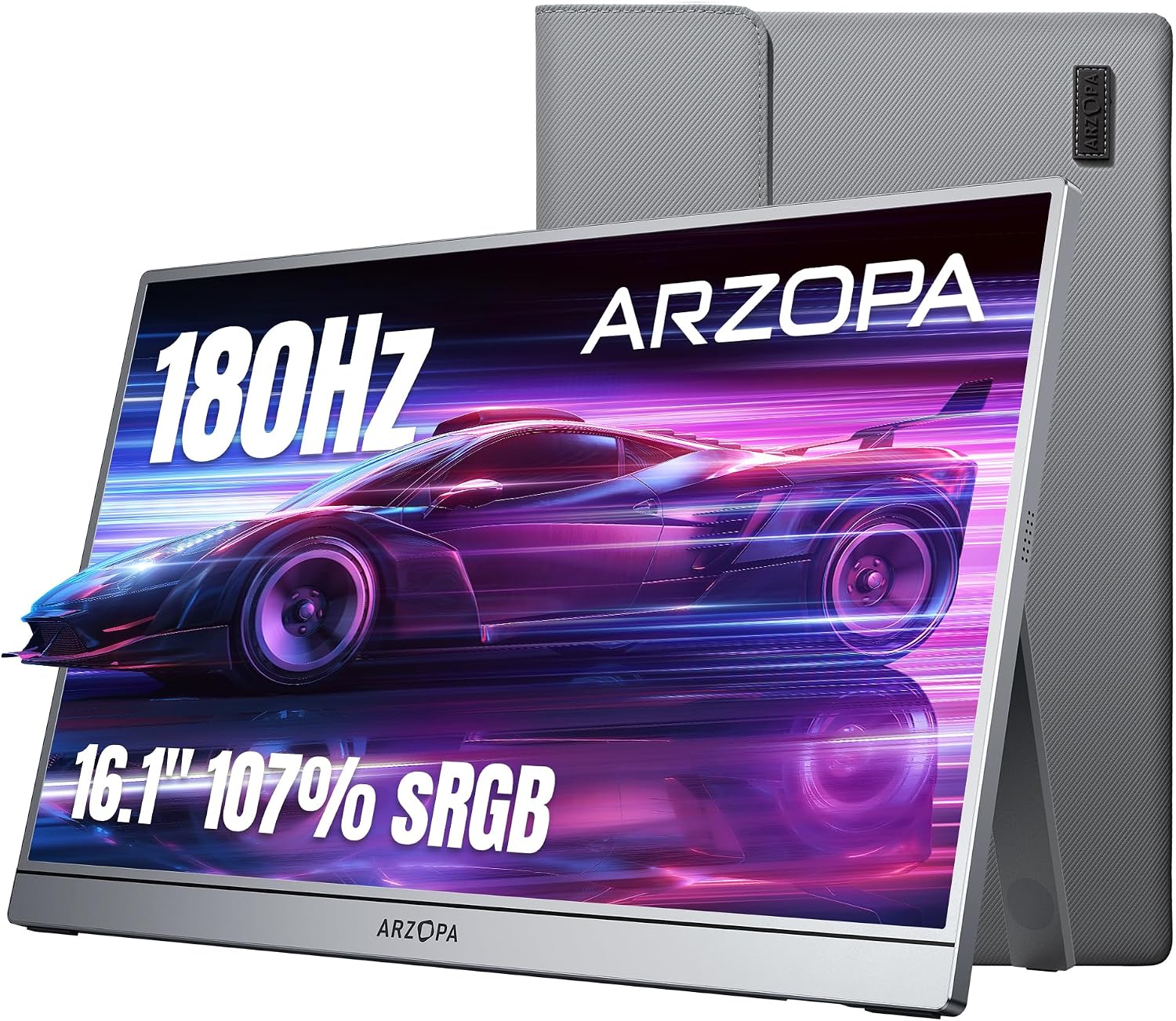 شاشة ألعاب Z3FC محمولة 180 هرتز/16.1 بوصة/2.5K/إضاءة sRGB بتغطية 106% دقة FHD 1080P/بمسند وتقنية HDR/نحيفة للغاية مع حماية للعين/شاشة ثانوية خارجية للابتوب/الكمبيوتر/بلايستيشن 5/ماك/اكس بوكس من ارزوبا