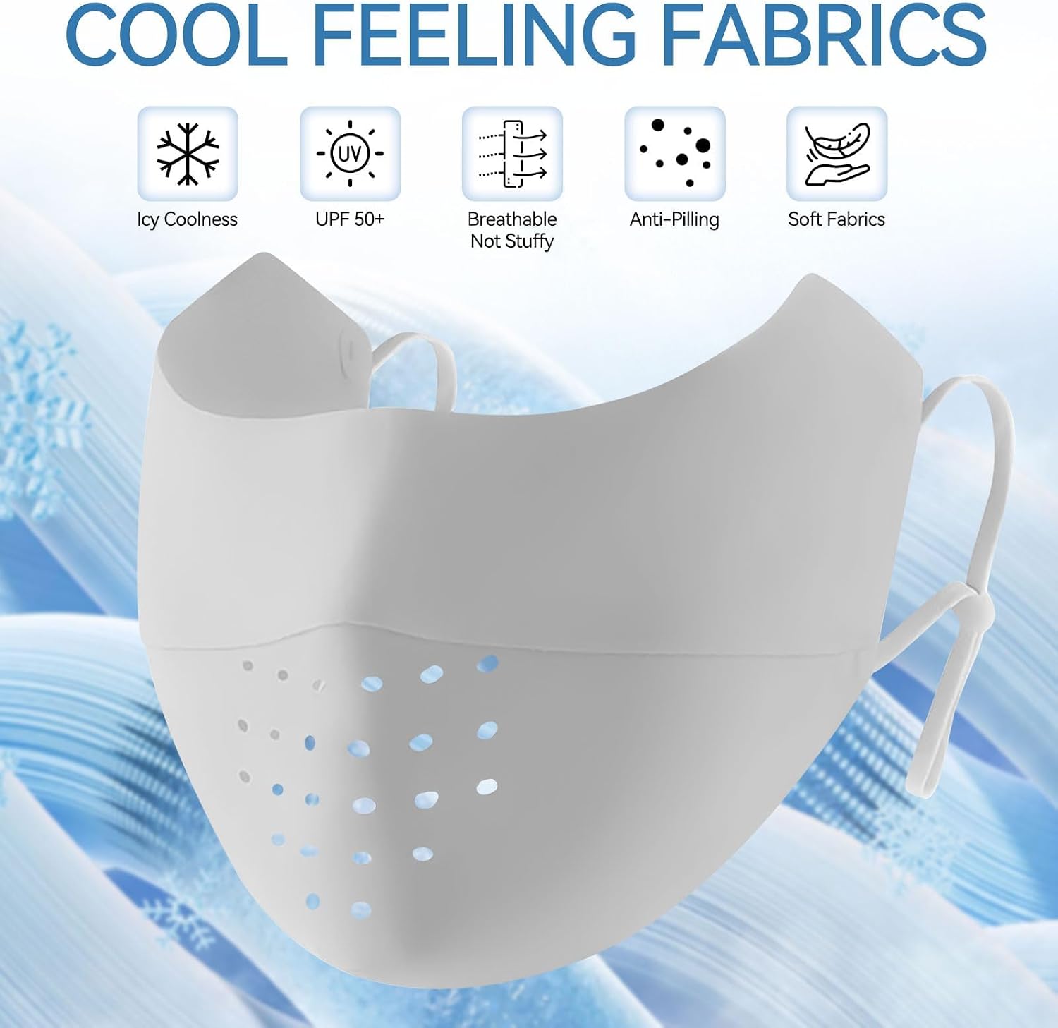 UV Face Mask, Sun Protection Face Cover UPF 50+, Ice Silk Washable Reusable Face Cover, Elastic Breathable Golf Sports Face Mask for Women - الصورة 5