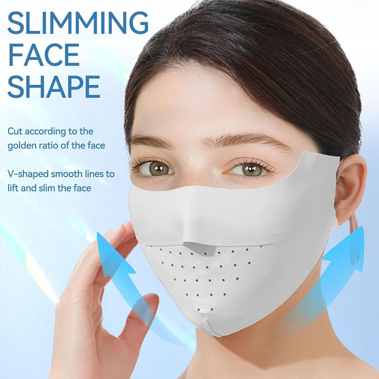 UV Face Mask, Sun Protection Face Cover UPF 50+, Ice Silk Washable Reusable Face Cover, Elastic Breathable Golf Sports Face Mask for Women - الصورة 6