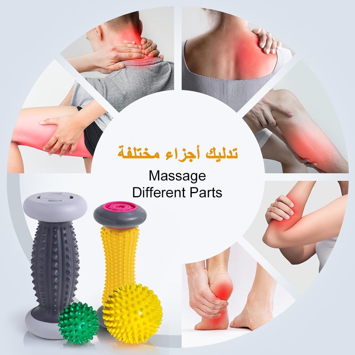 كرة التدليك من نوفاستوري، ألوان متعددة، موديل NMMT251202، محمولة وخفيفة ومقاومة للماء، تقنية الضغط الإبري - الصورة 5