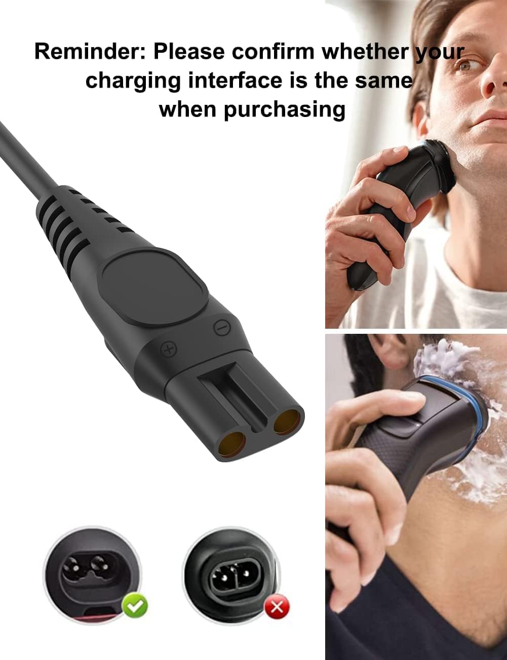 15v shaver charger for philips hq8505 compatible with series 7000 5000 3000 mg5750 mg7790 mg7750 beard trimmer power adapter electric razor ac charging cable شاحن ما - الصورة 5