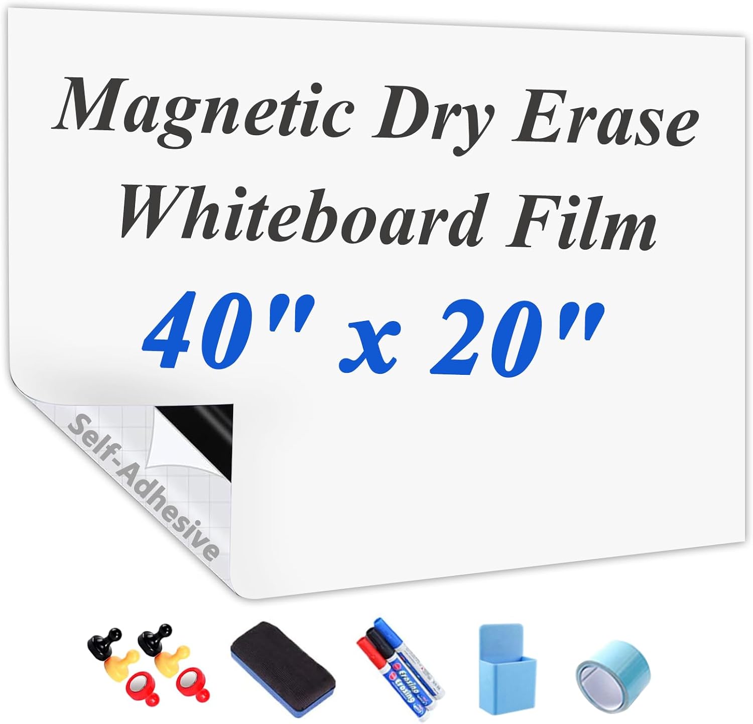 JUMUBOARD Self-Adhesive Magnetic Dry Erase Whiteboard Sticker, 100 × 50 cm - الصورة 2