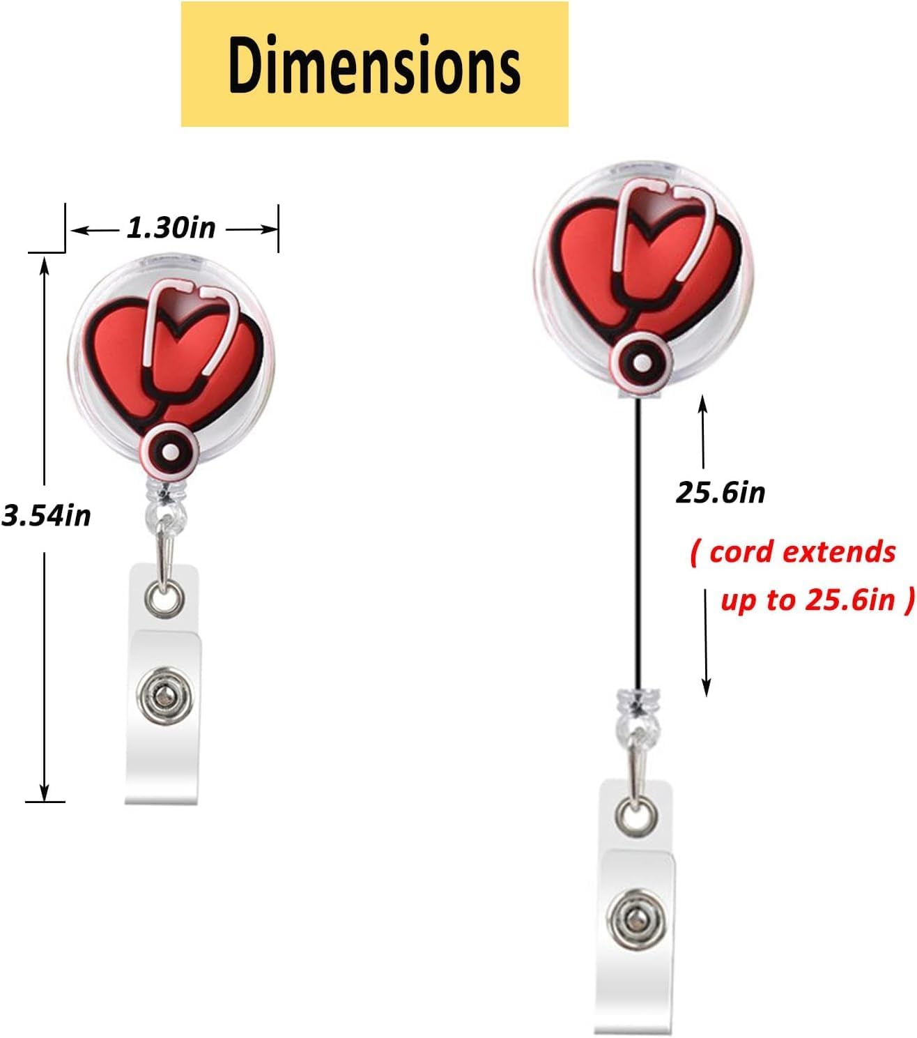 8 Pcs Nurse Badge Reels, Retractable Badge Holder, Felt Retractable Badge Reels, Nurse Themed Badge Holders for Nurses Doctor Medical Health Hospital Office Worker Gifts (Lovely Style) - الصورة 4