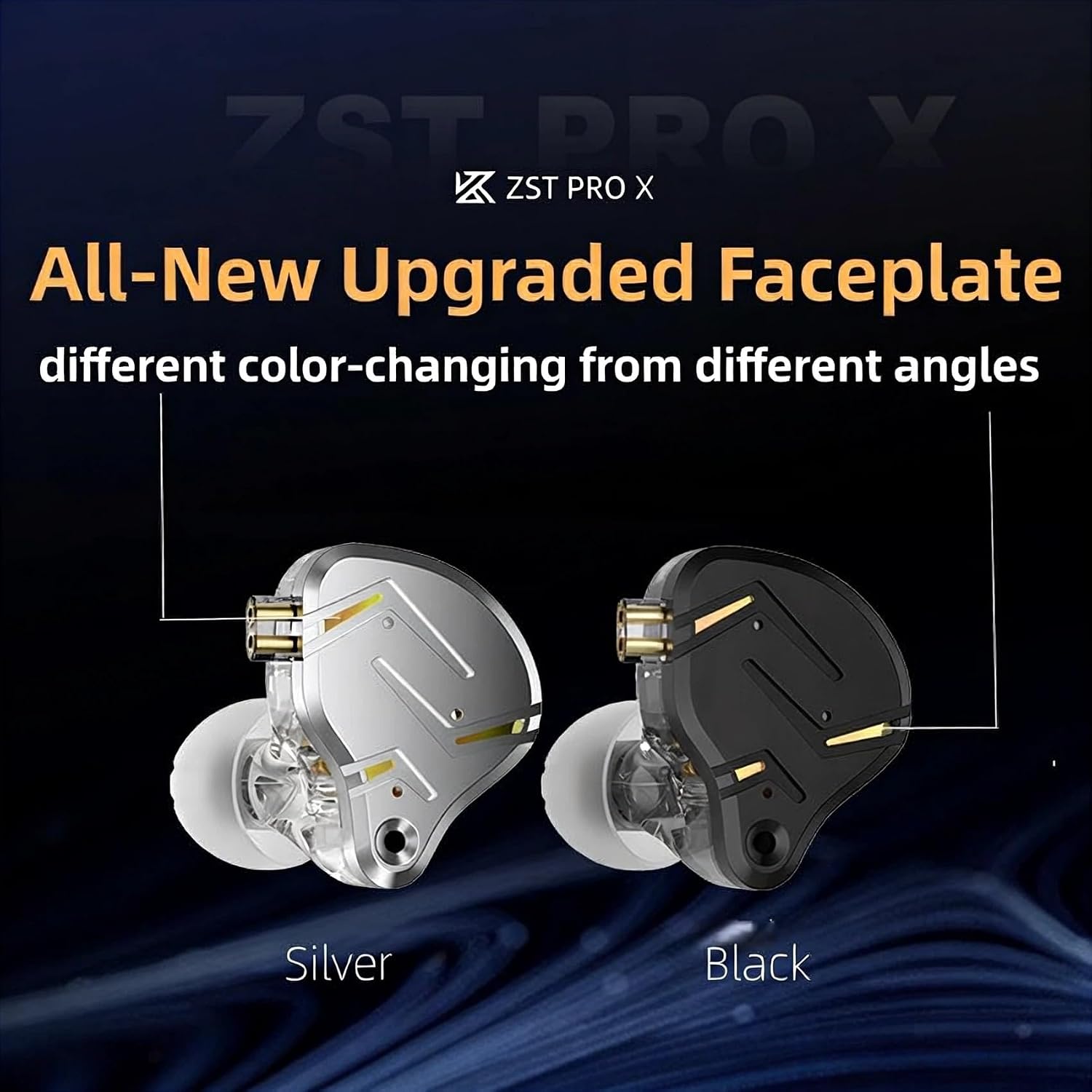 سماعات أذن زد اس تي برو اكس سلكية لعام 2026 بمنفذ USB نوع C من كيه زد من نوع سي مزودة بمشغل هجين 1BA و1DD، سماعات أذن سلكية بصوت جهوري عميق للألعاب والموسيقى والفيديو (USB نوع C مع ميكروفون، لون فضي) - الصورة 4
