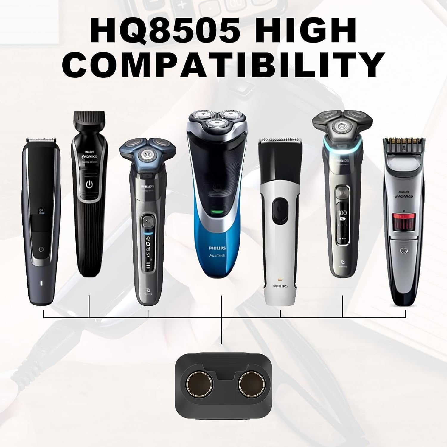 15v shaver charger for philips hq8505 compatible with series 7000 5000 3000 mg5750 mg7790 mg7750 beard trimmer power adapter electric razor ac charging cable شاحن ما - الصورة 4
