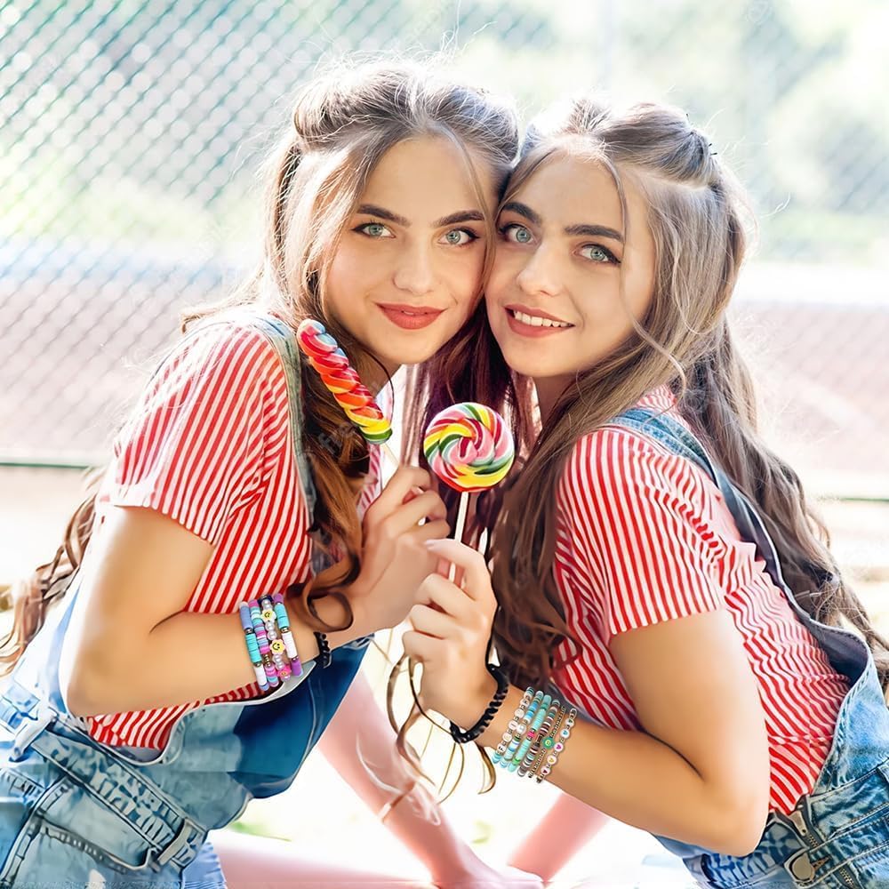 أساور هيشي بتصميم سيرفر وبوهو والخرزة الزرقاء، مجموعة أساور قابلة للتمدد بشكل قرصي وقابلة للتكديس، مجوهرات بخرز طيني مناسبة للشاطئ وراكبي الأمواج والكريسماس للنساء - الصورة 5
