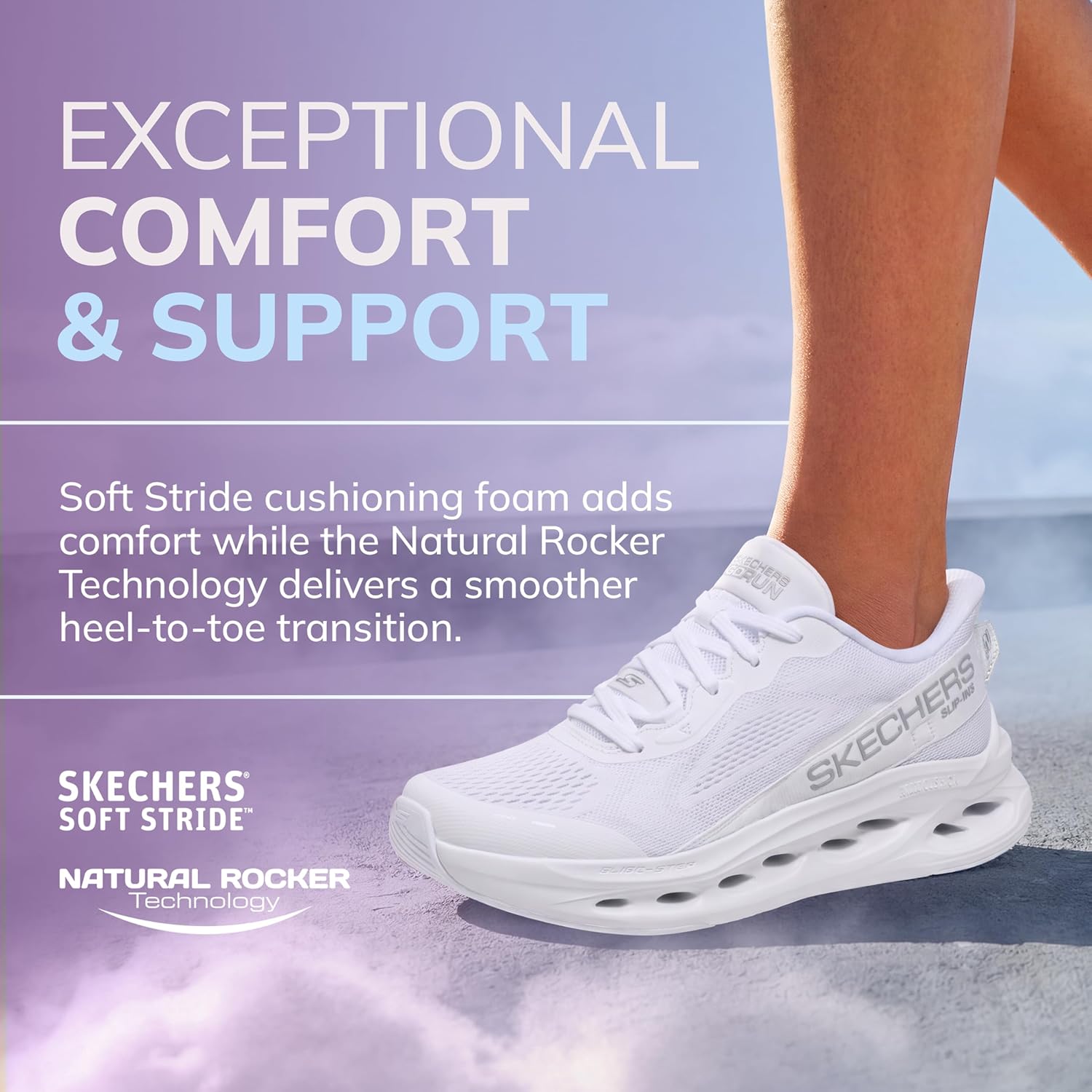 Skechers MAX CUSHIONING GLIDE-STEP womens shoes - الصورة 6