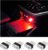 Augeny 4 قطع USB LED مصباح جو داخلي للسيارة، ضوء ليلي للديكور USB، مجموعة إضاءة محيطة تلقائية محمولة، ملحقات داخلية عالمية للمركبة لمعظم السيارات (أحمر)