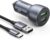 مجموعة شاحن سيارة سريع من يوجرين مع كابل USB C QC 36 وات مزدوج USB سريع الشحن من الألومنيوم لمحول مقبس السيارة متوافق مع Samsung Galaxy S23/S22/S21/S20/S10+، Oneplus 11/10، Huawei P50/P40، Xiaomi، إلخ