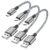 كابلات USB صغيرة قصيرة مقاس 6 بوصات من SUNGUY، 3 قطع شاحن Android بطول 0.5 قدم، سلك بيانات شحن سريع متوافق مع Galaxy S6 S7 Edge، محطة شحن، عصا التلفزيون، PS4، Chromecast، هاتف Android