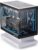 darkFlash FLOATRON F1(2025) حافظة كمبيوتر Micro-ATX، حافظة ألعاب عائمة بانورامية 270 درجة، دعم التوصيل الخلفي، 3X مراوح ARGB PWM، تدفق هواء عالي، نوع C، يدعم 360 مم AIO (3 مراوح RGB)